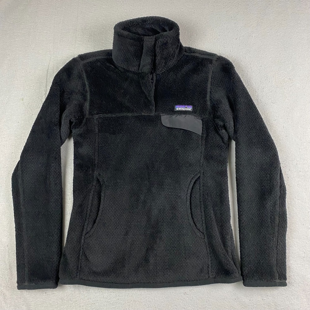 Patagonia Womens Snap T Sweater XS Black Fleece Pullover Re Tool Hiking Top